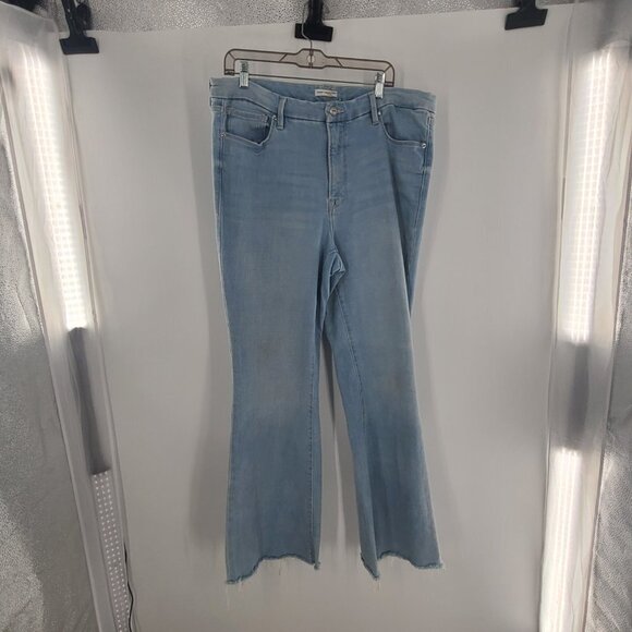 Good American Womens Plus Size 16 Blue High Rise Distressed Slim Fit Jeans - Picture 8 of 16